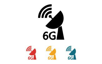 6G signal network tecknology logo vector icon v48