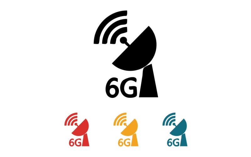 6G signal network tecknology logo vector icon v48 Logo Template