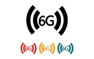 6G signal network tecknology logo vector icon v50