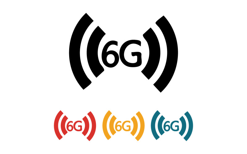 6G signal network tecknology logo vector icon v50 Logo Template