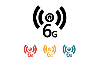 6G signal network tecknology logo vector icon v51