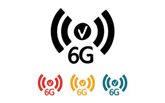 6G signal network tecknology logo vector icon v53