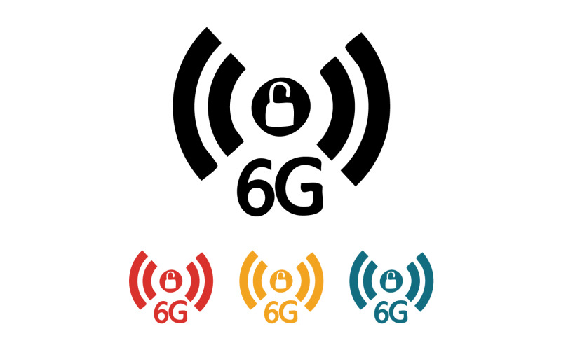 6G signal network tecknology logo vector icon v54 Logo Template