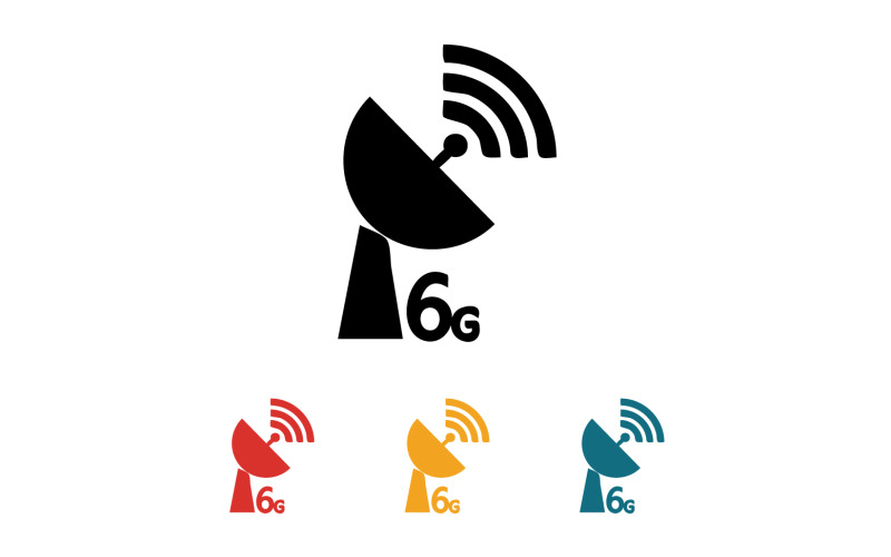 6G signal network tecknology logo vector icon v55 Logo Template