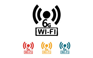 6G signal network tecknology logo vector icon v56