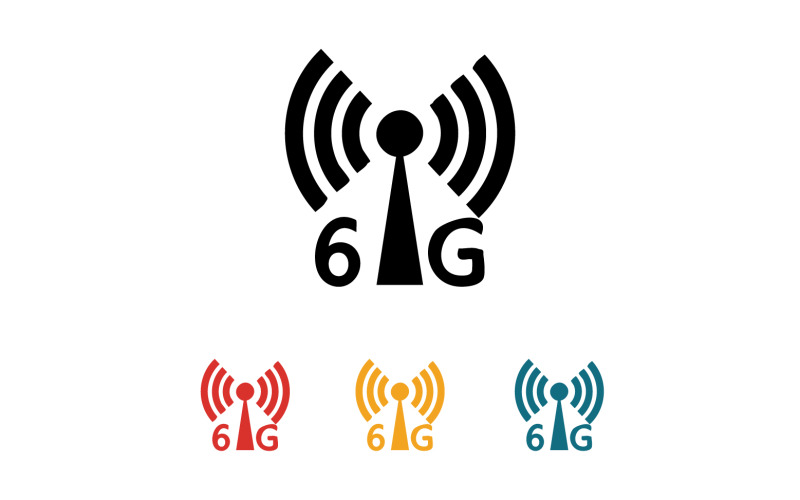 6G signal network tecknology logo vector icon v58 Logo Template