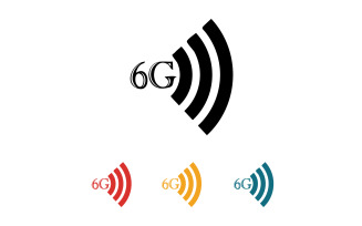 6G signal network tecknology logo vector icon v60