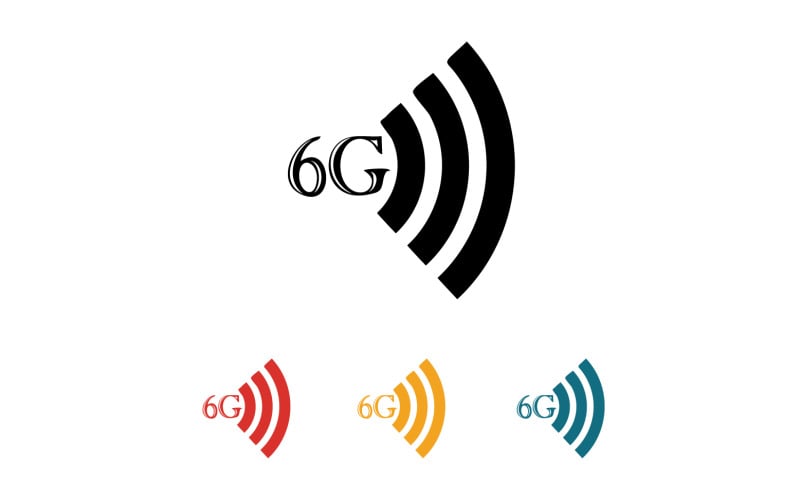 6G signal network tecknology logo vector icon v60 Logo Template