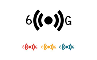 6G signal network tecknology logo vector icon v62