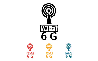 6G signal network tecknology logo vector icon v64