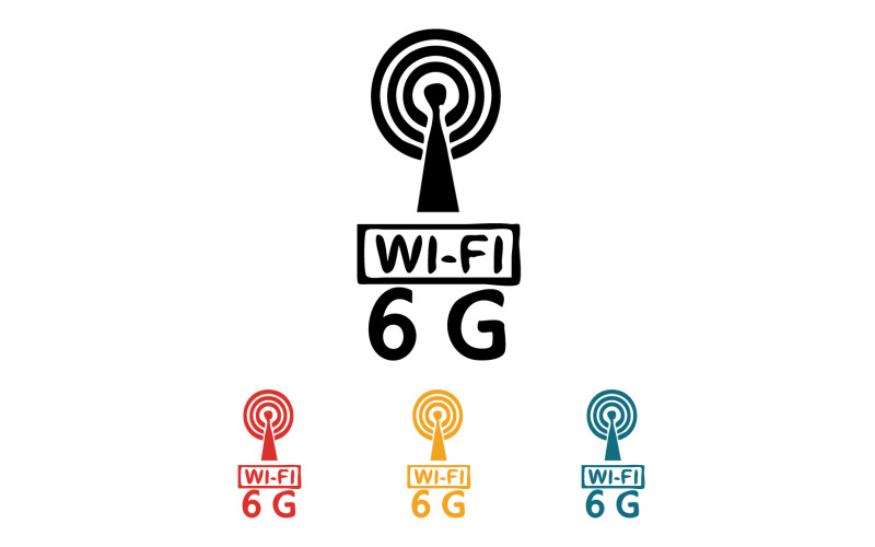 6G signal network tecknology logo vector icon v64 Logo Template