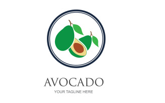Avocado fruits icon vector logo design v10