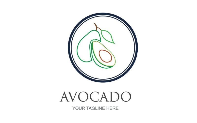 Avocado fruits icon vector logo design v19 Logo Template