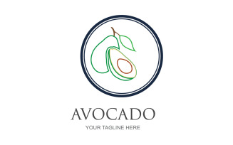 Avocado fruits icon vector logo design v19