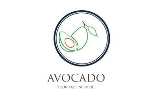 Avocado fruits icon vector logo design v20