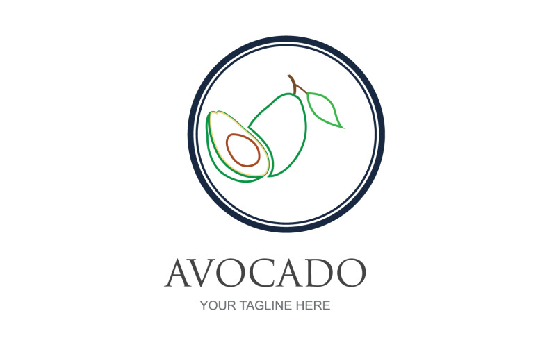 Avocado fruits icon vector logo design v20 Logo Template