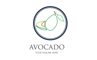 Avocado fruits icon vector logo design v21