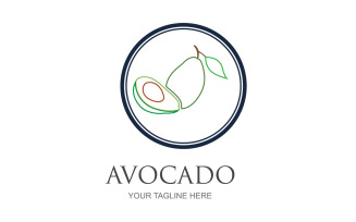 Avocado fruits icon vector logo design v22