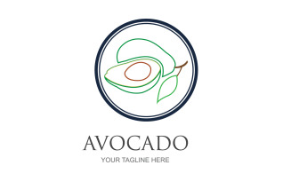 Avocado fruits icon vector logo design v23