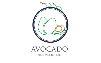 Avocado fruits icon vector logo design v25