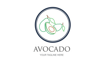Avocado fruits icon vector logo design v27