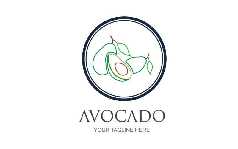 Avocado fruits icon vector logo design v27 Logo Template