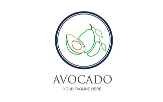 Avocado fruits icon vector logo design v28