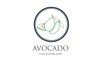 Avocado fruits icon vector logo design v29