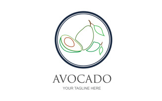 Avocado fruits icon vector logo design v30