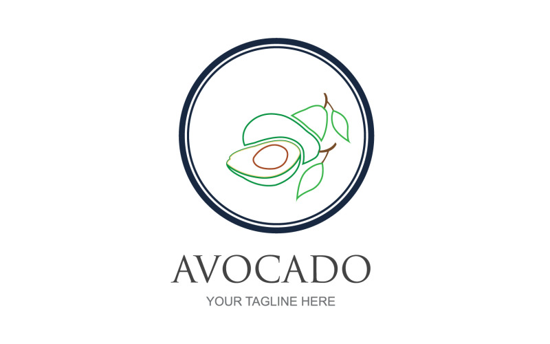 Avocado fruits icon vector logo design v31 Logo Template