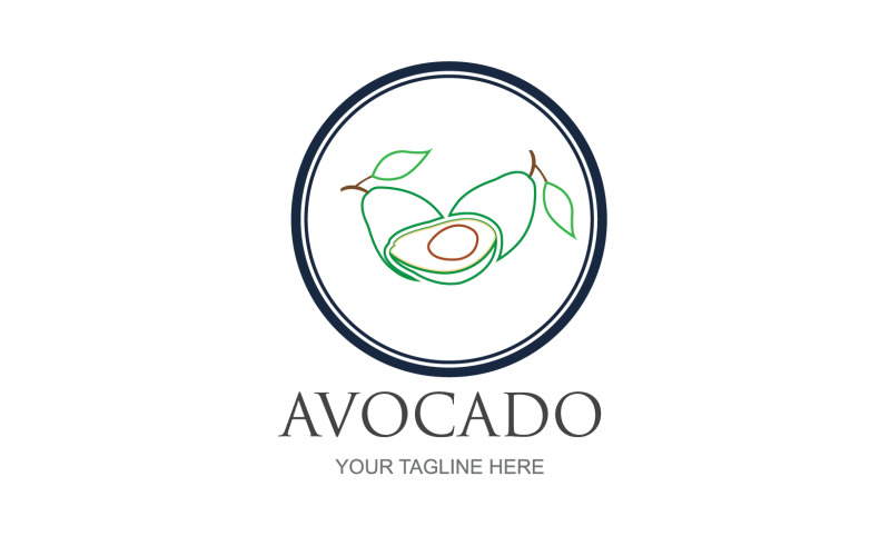 Avocado fruits icon vector logo design v32 Logo Template