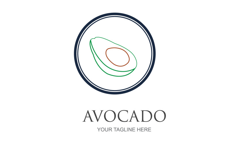 Avocado fruits icon vector logo design v33 Logo Template