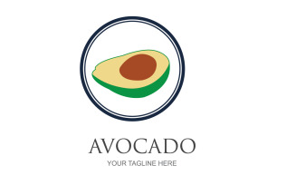 Avocado fruits icon vector logo design v34