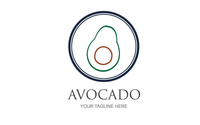Avocado fruits icon vector logo design v37 Logo Template