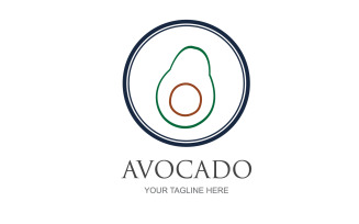 Avocado fruits icon vector logo design v37