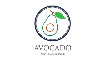 Avocado fruits icon vector logo design v38