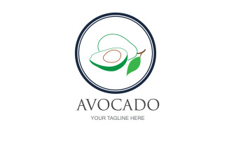 Avocado fruits icon vector logo design v40
