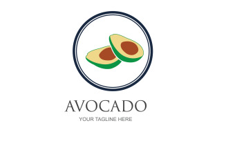 Avocado fruits icon vector logo design v41