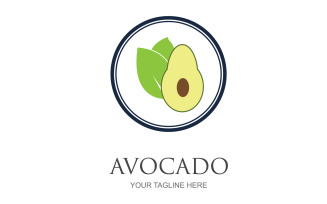 Avocado fruits icon vector logo design v46