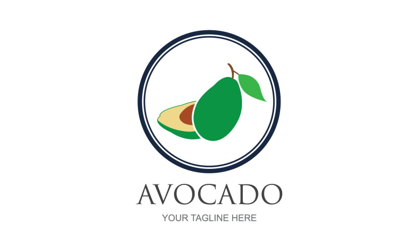 Avocado fruits icon vector logo design v5 Logo Template