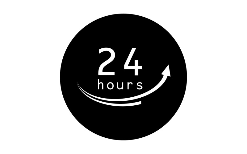 24 hour time icon logo design v106 Logo Template