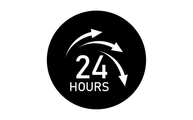 24 hour time icon logo design v109 Logo Template