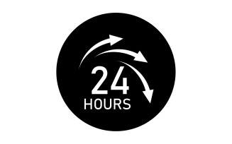 24 hour time icon logo design v109