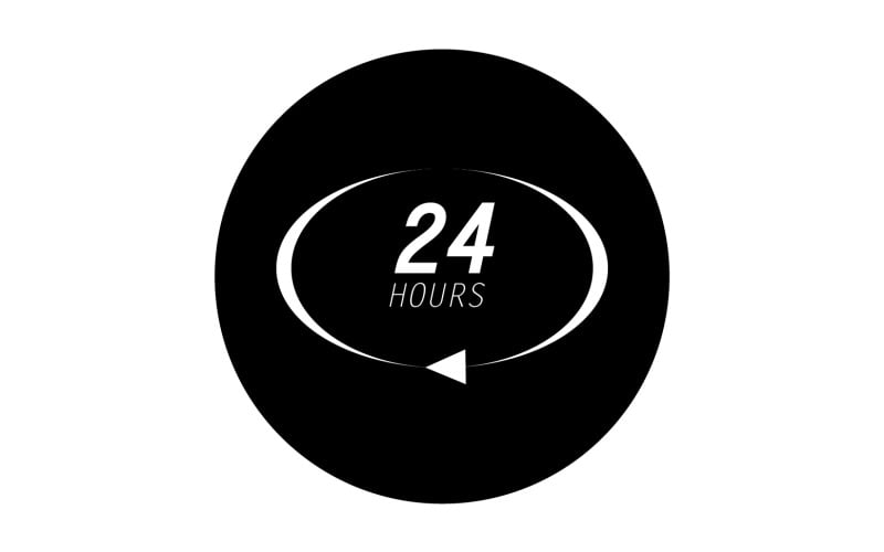 24 hour time icon logo design v113 Logo Template