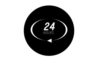 24 hour time icon logo design v113