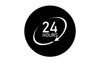 24 hour time icon logo design v115