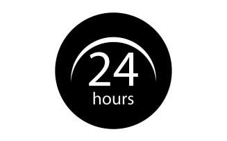 24 hour time icon logo design v116