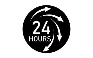 24 hour time icon logo design v117