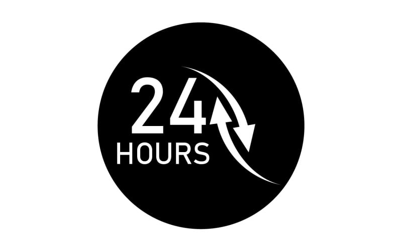 24 hour time icon logo design v119 Logo Template