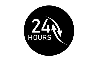 24 hour time icon logo design v119